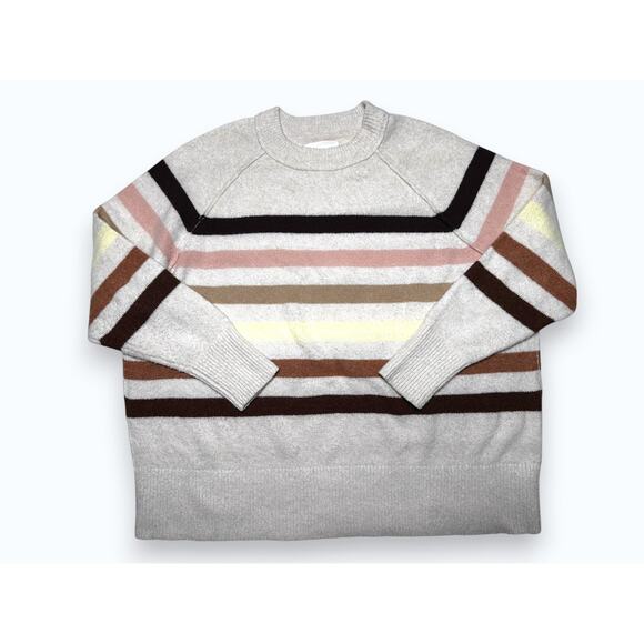 aerie Sweaters - Aerie Striped Crewneck Oversized Pastel Relaxed Brush Knit